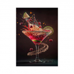 Vaisių kokteilių plakatas Spausdintas gėrimas Sienų menas Aliejinė tapyba Restoranas Virtuvės nuotraukos 21cm&times;30cm NoFrame