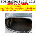 Sinjayer bagasi mobil tikar tahan air AUTO Tail Boot karpet sisi tinggi kargo karpet Pad Liner cocok untuk Mazda 3 Axela 2010 Brown yellow