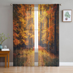 Rudens parko mi&scaron;ko permatomos užuolaidos Svetainės langas Tiulio užuolaidos miegamojo virtuvei Namų dekoravimas Voile užuolaidos W135 x H115cm x1