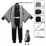 Anime Demon Slayer: Tsuyuri Kanawo Kamado Nezuko Cosplay mergaičių ir berniukų kimono vaidmenų žaidimo kostiumų vaikams rinkinys 110cm