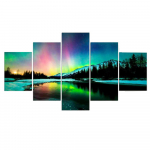 HD spausdinimas Sieninės dailės drobės tapyba Modulinis plakatas 5 skydų spalvingas Aurora Borealis rėmas Modernus namų dekoras Svetainės nuotraukos be rėmelių 20x35cm*2 20x45cm*2 20x55cm*1