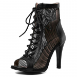 Auk&scaron;takulniai tu&scaron;čiaviduriai tinkliniai sandalai Vasaros mados tendencijos Patogūs batai &bdquo;Stilettos&ldquo; &bdquo;Jazz Dance&ldquo; moteri&scaron;ki didelio dydžio batai 37