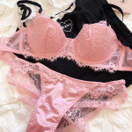 Moteri&scaron;kas nėrinių siuvinėjimo apatinių drabužių komplektas Sexy Push Up liemenėlės rinkinys Prancūzi&scaron;kas romanti&scaron;kas apatinis trikotažas XL rožinė