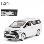1/24 Scale Vellfire MPV Diecast automobilių modelio žaislas, atgal patraukiama žaislinė transporto priemonė su garsu ir &scaron;viesa vaikams, mažiems berniukams, mergaitėms, dovanų kolekcija 1/24-21.5x8.7x6.2cm balta