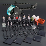 MOC oro patrulių komandos kūrimo blokai malūnsparnių naikintuvų juodi SWAT karinės įrangos rinkiniai žaislai