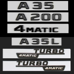 Blizgus juodas A klasės A35 A45 V8 BITURBO TURBO 4MATIC+ Sparno bagažinės bagažinės emblemos galinis ženklelis, skirtas W176 W177 A 45