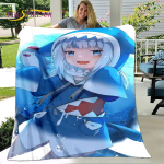Gawr Gura Hololive Mielas Anime Mink&scaron;tas Pliu&scaron;inis Antklodė, Flanelinis Antklodė Mesti Antklodę Svetainei Miegamajam Lovai Sofai I&scaron;kylai Dangalas Vaikui 75x100cm (30x40inch)