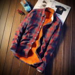 Rudeniniai žieminiai vilnos mar&scaron;kiniai vyrams Aksominiai languoti mar&scaron;kiniai Vyri&scaron;ki drabužiai Kasdieniai flaneliniai Slim Fit grynos medvilnės mar&scaron;kiniai Vyri&scaron;ki 5XL dydis