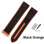 20 mm 22 mm guminė silikoninė laikrodžio apyrankė Nailoninė laikrodžio apyrankė skirta Omega dirželiui Seamaster 300 Speedmaster 8900 9900 8800 Planet Ocean Belt Black Orange 20mm