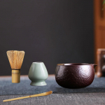 4 dalių japoni&scaron;kas &bdquo;Matcha&ldquo; rinkinys, keraminiai dubenys, plakimo laikiklio ceremonijos priedas miegamajam