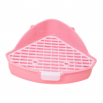 Rabbit Litter Box Corner Pan 25x17x10cm Easy to Clean Pee Tray Small Animals rožinė
