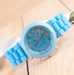 Moteri&scaron;kas silikoninis berniukų želė kvarcinis unisex Geneva mergaičių rankinis laikrodis