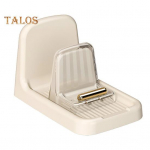 Puodo dangčio stovas Plastikinis &scaron;auk&scaron;to laikiklio stovas Virtuvės organizatorius &scaron;akutė Mentele stovo padėklo dangtelis lentyna balta