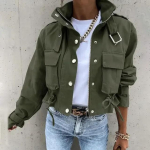 Moteri&scaron;ka trumpa striukė su spaudiniais L žalia