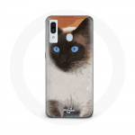 Coque pour Samsung Galaxy A30 Siamois Noir et blanc Yeux Bleus