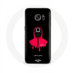 Coque pour Samsung Galaxy S6 Edge Squid Game masque carr&eacute;