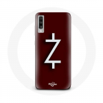 Coque pour Samsung Galaxy A50 Ozark Saison 4 Logo Z Blanc Fond Rouge