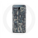 Coque pour Samsung Galaxy S5 Game of Thrones Saison 8 Le Tr&ocirc;ne de Fer Affiche Personnages Fond Gris