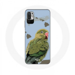 Coque pour Xiaomi Redmi Note 10T 5G Perruches Oiseaux vert žalia
