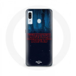 Coque pour Samsung Galaxy A20e Stranger Things logo Fond Bleu de la saison 2