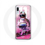 Coque pour Samsung Galaxy A20e Formule 1 Sergio P&eacute;rez Pilote de F1 Rose