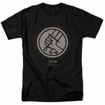 Hellboy The Golden Army Mignola Style Logo Movie Juodi unisex mar&scaron;kinėliai S