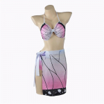 Anime Demon Slayer Agatsuma Zenitsu Cosplay maudymosi kostiumėlis, moteri&scaron;kas Kamado Nezuko Kanroji Mitsuri Shinobu Cosplay maudymosi kostiumėlis, moteris L