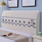 Viskas įskaičiuota Super Soft Smooth dygsniuotas galvos apdangalas Storas aksominis galvūgalio užvalkalas Vienspalvis lovos nugaros užvalkalas nuo dulkių 120CM