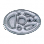 Plaukimo baseino auk&scaron;čiausios kokybės plaukiojantis gėrimų laikiklis Ekologi&scaron;ki didelės talpos kelių skyrių vandeniui atsparūs sūkurinės vonios priedai sidabras/juoda