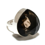 Natural Smoky Topaz Gemstone Handmade 925 Sterling Silver Ring Size 10 v9v04