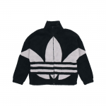 Adidas Originals Velvet Stand Collar Sport Thick Jacket with Contrast Logo Unisex Jackets Black HC0325 XS