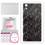 apgo Protective Skin Sticker for the back compatible with Sony Xperia X, Wrap Film, Foil, Vinyl - Pattern Carbon Black Pixel