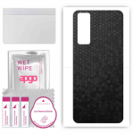 apgo Protective Skin Sticker for the back compatible with Vivo Y53s, Wrap Film, Foil, Vinyl - Pattern Black Honeycomb