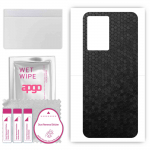 apgo Protective Skin Sticker for the back compatible with Oppo A57 4G, Wrap Film, Foil, Vinyl - Pattern Black Honeycomb