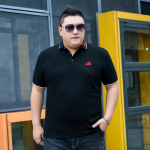 Madinga vasarinė polo mar&scaron;kinėliai dideliems vyrams, didelių dydžių, trumpomis rankovėmis, verslo kasdienio stiliaus, pusiau ilgomis rankovėmis, prigludę prie kūno, vidutinio amžiaus, apatinis mar&scaron;kinėliai 2XL juoda