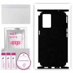 apgo Protective Skin Sticker for the back+sides compatible with Oppo K9 5G, Full Wrap Film, Foil, Vinyl - Pattern Matte Black