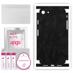 apgo Protective Skin Sticker for the back+sides compatible with Apple iPhone 7, Full Wrap Film, Foil, Vinyl - Pattern Black Camo