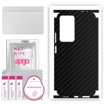 apgo Protective Skin Sticker for the back+sides compatible with Xiaomi Poco F4, Full Wrap Film, Foil, Vinyl - Pattern Carbon Black