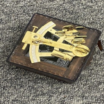 Kieto žalvario jūrinio laivo instrumentas Astrolabe Marine Sextant Maritime