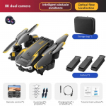 Dronas su dviguba kamera 8K HD GPS Profesionali oro fotografija Kliūčių vengimas Keturrotoris sraigtasparnis Drono žaislai Nuotolinio valdymo orlaivis Yellow-Dual camera-3 B