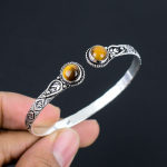 Tigro Akies Brangakmenio Apyrankės 925 Sterlingo Sidabro Apyrankė Papuo&scaron;alas Dovana Unisex LG-117