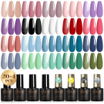 ROSALIND 38 vnt. Nagų gelio rinkinys 35 spalvų Nagų gelio lakas Soak Off Base Coat Matinis vir&scaron;utinis nagų manikiūras UV LED pusiau nuolatiniai lakai Nail Art gelio rinkinys