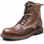 Vir&scaron;utiniai vintažiniai motociklo batai Natūralios odos batai vyri&scaron;ki pliu&scaron;iniai &scaron;ilti rudeniniai batai žiemai Vyri&scaron;ki auliniai batai i&scaron; karvės odos vyri&scaron;ki batai 41 ruda