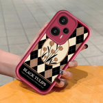 Mink&scaron;tas silikoninis kvadratinių kopėčių spausdinimo ra&scaron;tų telefono korpusas, pilnas dangtis, fotoaparatas, atsparus smūgiams, guminis dėklas, skirtas Xiaomi Redmi Redmi K50 Pro ruda