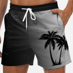 Vyri&scaron;ki laisvi paplūdimio &scaron;ortai su rai&scaron;teliu, greitai džiūstantys &scaron;ortai su kokoso medžiu vasarai, moterims, vyrams, 3D spaudas, kasdieniai didelio dydžio sportiniai &scaron;ortai 6XL