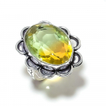 Bi-Color Tourmaline Gemstone Handmade 925 Sterling Silver Ring Size 5 l4p05