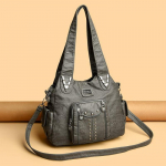 Naujos Moteri&scaron;kos prabangios rankinės moteri&scaron;kos rankinės dizaineris Vintage Mink&scaron;tos odos krep&scaron;iai Mados Satchel Motociklo Krep&scaron;ys Tote Bags pasiuntinių krep&scaron;ys pilka spalva