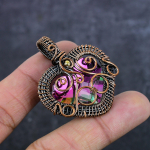 Natural Mystic Topaz Gemstone Copper Wire Wrap Jewelry Pendant 1.89 d2c81