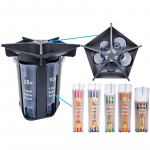 Monetų banko monetų tvarkyklės skaitiklio aparatas su 5 viename monetų rū&scaron;iavimo vamzdelių įvyniokliais juoda