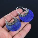 Lapis Lazuli brangakmenių auskarai, pagaminti i&scaron; 925 prabos sidabro, rankų darbo auskarai, papuo&scaron;alas, dovana moterims ir merginoms LG-545